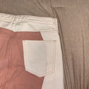Two-Tone Pink and White Pants